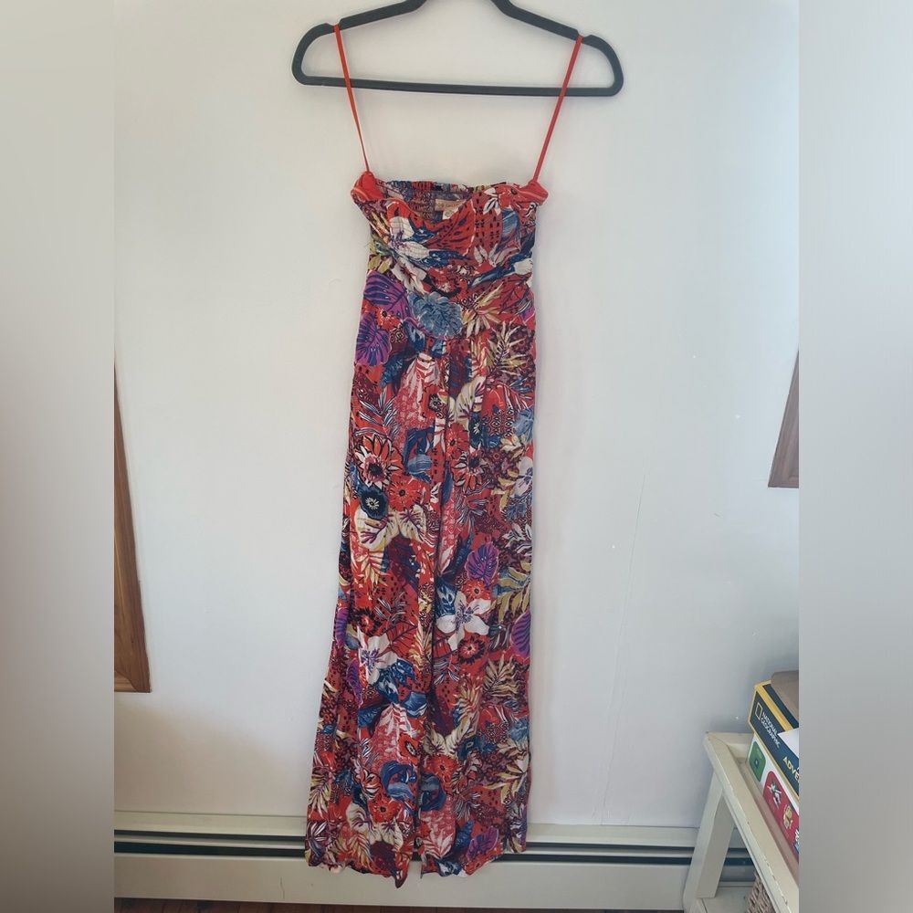 New! BOG Collective Strapless Floral Jumpsuit Romper, Tropical Flowy size XS